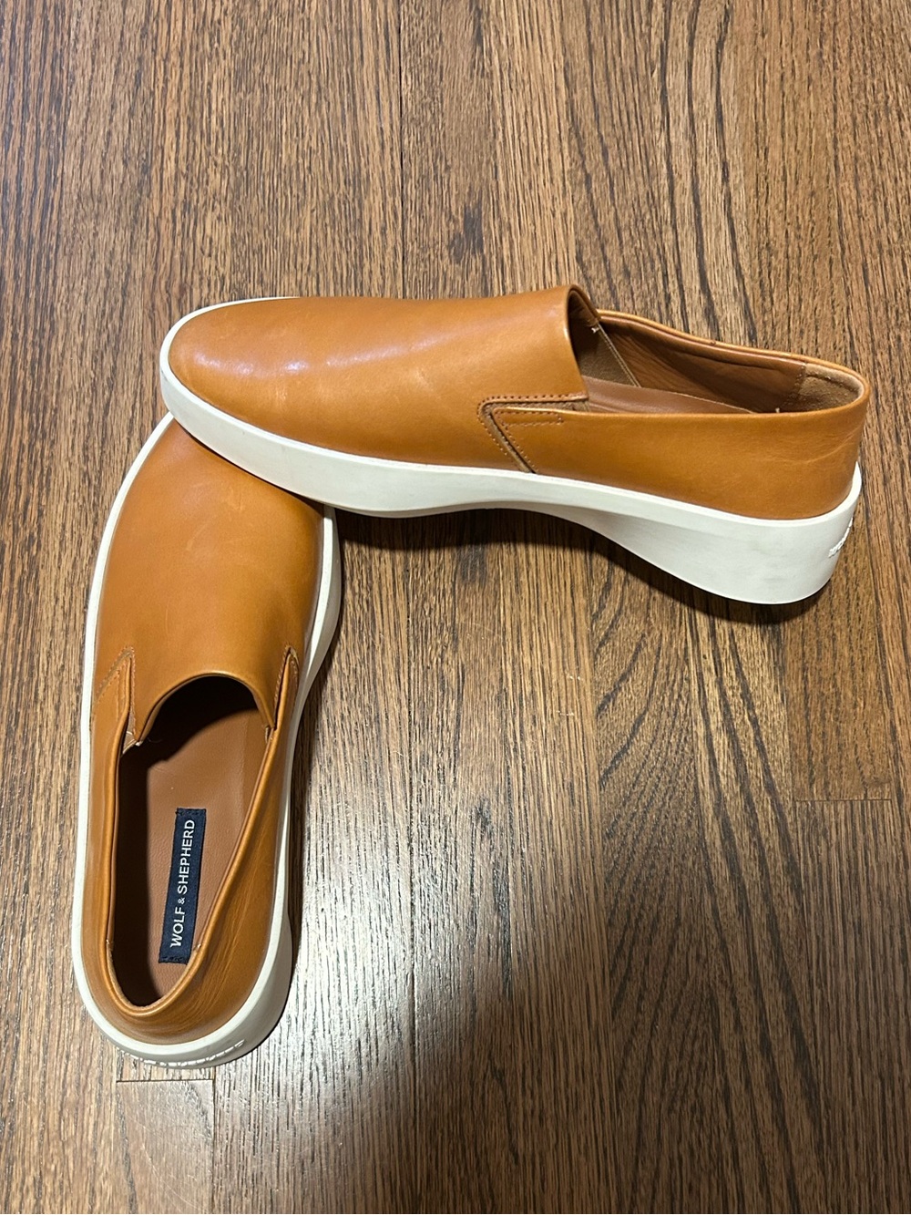 Wolf & Shepherd Cruise Leather Slip-On Sneakers Brown Men’s 6.5 Made in Portugal